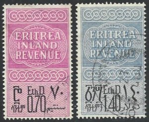 1955 Eritrea BOIC Military Occupation Revenue 2 Key Values Fine Used-