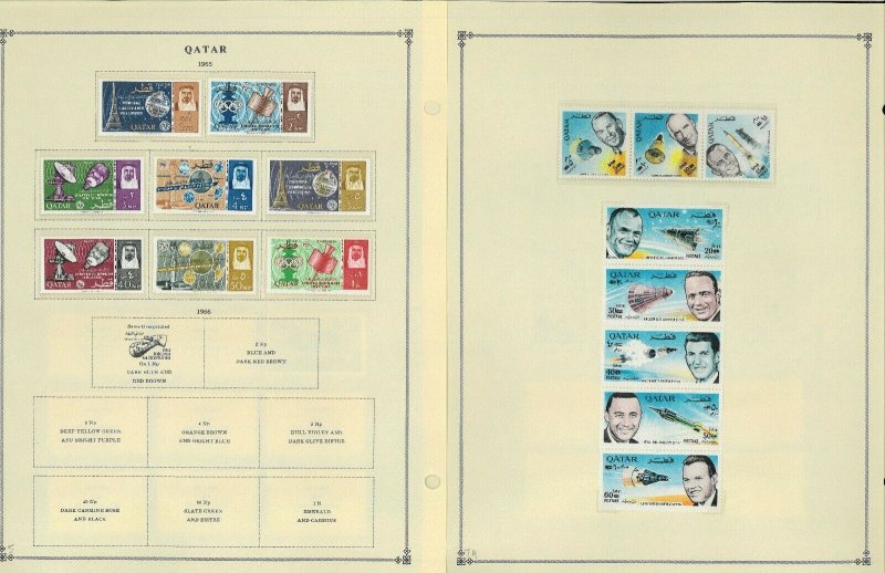 Qatar 1957-1984 MNH & H in Mounts & a few Used on Scott International Pages