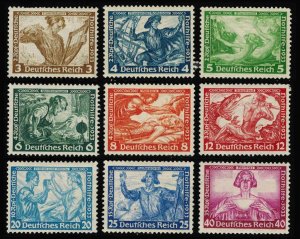 Germany Scott B49-B57 Unused lightly hinged.