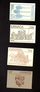 CANADA 4 DIFFERENT COMPLETE MINT NEVER HINGED 50 CENT BOOKLETS