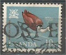 UGANDA, 1965, used 10c, Birds, Scott 98