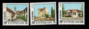 Cyprus Sc  495-97 1978 Europa stamp set mint NH