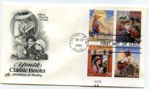 2785-88 Youth Classics, Artcraft, Lower Left plate block  FDC