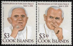 Cook Is. #1401 MNH Pair - Pope John Paul II