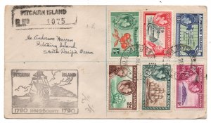 Pitcairn Island KGVI 1945 Definitives on illustrated cover WS36117