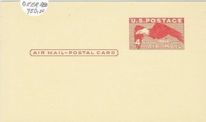 Scott# UXC1     UPSS#SA1c  US Airmail Postal Card.