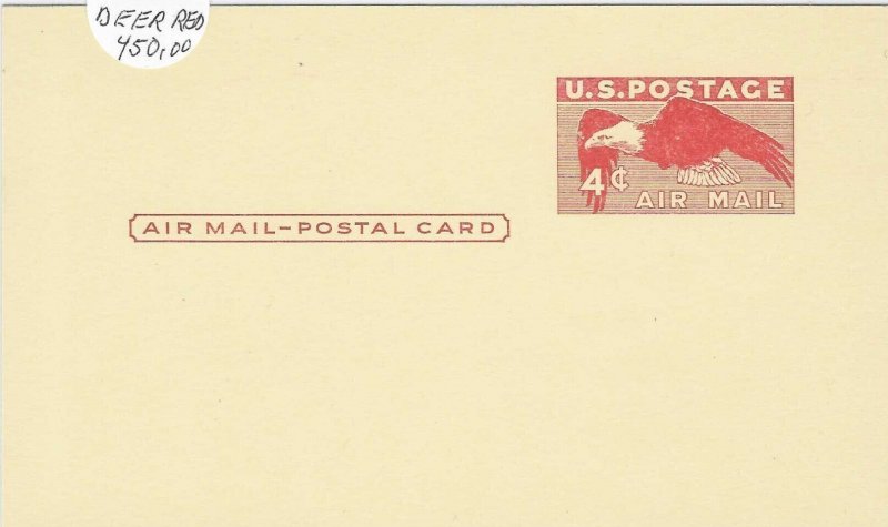 Scott# UXC1     UPSS#SA1c  US Airmail Postal Card.