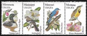 US #1975-78 Strip of 4 MNH State Birds and Flowers