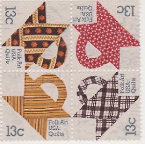 1978 American Folk Art Quilts Block Of 4 13c Postage Stamps, Sc#1745, MNH, OG