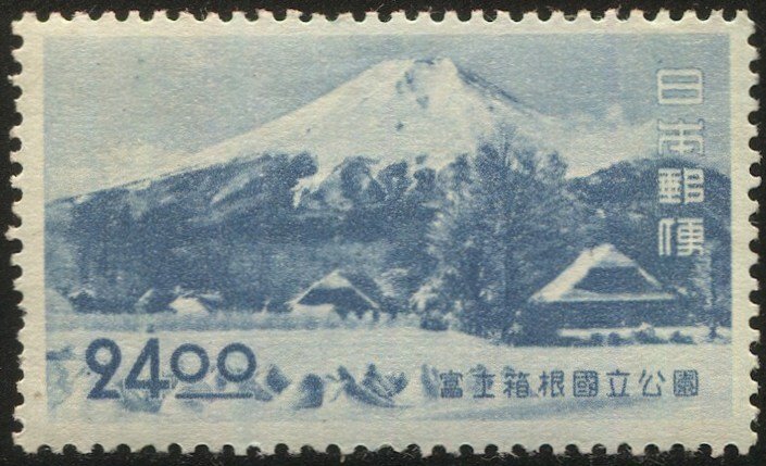 JAPAN 1949 Sc 463 MLH  24y lt blue Fuji-Hakone National Park VF, Sakura P48