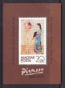 Hungary-Sc#2720-unused NH sheet-Paintings-Picasso-1981-