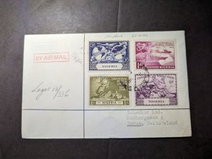 1950 British Nigeria Airmail Cover Lagos to Berne Switzerland