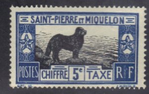 ST PIERRE&MIQUELON SCOTT# J21 MH 5c 1932