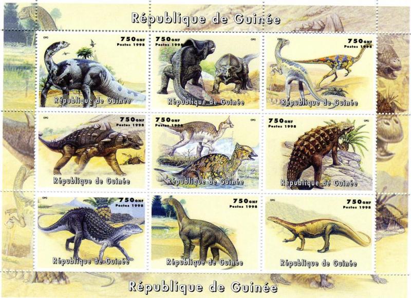 Guinea 1998 DINOSAURS Sheet Perforated Mint (NH)