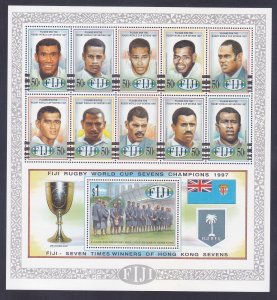 Fiji 805 MNH 1997 Rugby World Cup Sevens Champions Sheet of 11 Very Fine