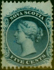 Nova Scotia 1860 5c Dp Blue SG25 Good Mtd Mint 
