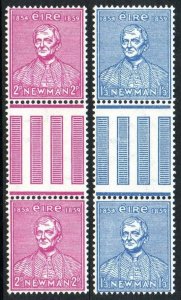 1954 Cardinal Newman set in GUTTER PAIRS, fresh U/M, lightly folded