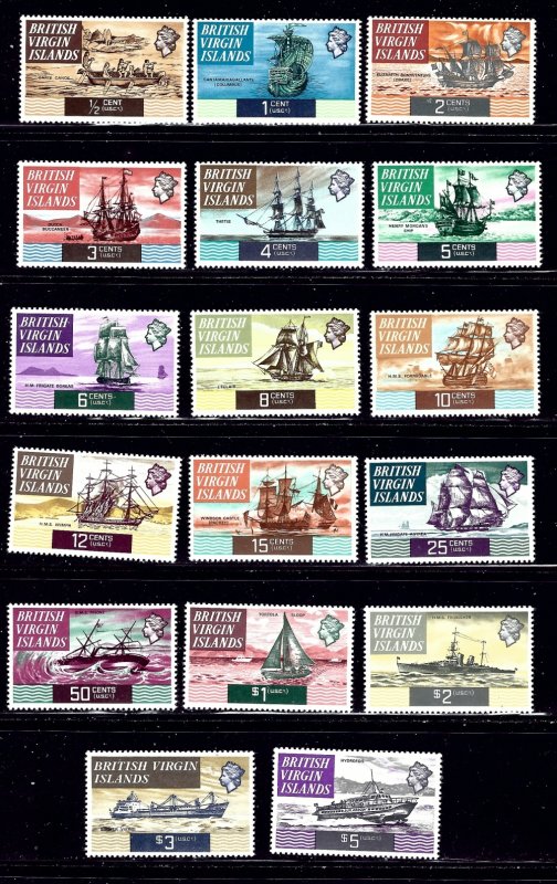 British Virgin Is 206-22 MNH 1970 Ships    (ap1455)