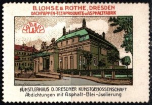 Vintage Germany Poster Stamp B. Lohse & Rothe Roofing Felt Products & Asphalt