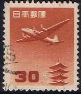 Japan Airmail Plane over Pagoda Redrawn SC C28