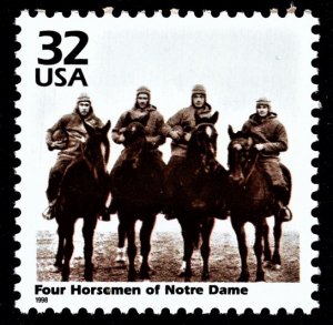 US 3184l MNH VF 32 Cent Notre Dame's Four Horsemen Celebrate...