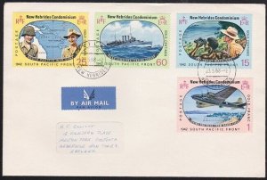 NEW HEBRIDES 1967 Pacific War set used on 1968 cover to UK.................B8195