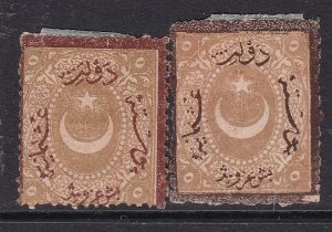 TURKEY^^^^^1869 BOB  sc# J19,J34  POST/DUES   mint CLASSICS   $$@ lar2632turk