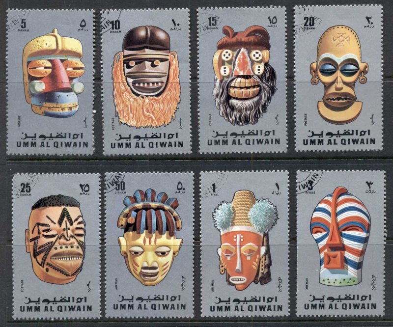 Umm al Qiwain 1972 Masks II (Mi#653-60) CTO