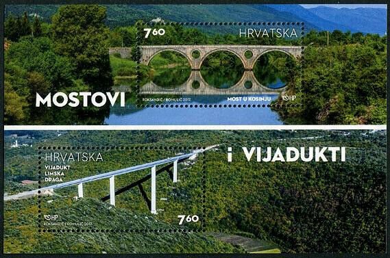 HERRICKSTAMP NEW ISSUES CROATIA Sc.# 1035 Bridges & Viaducts 2017 S/S