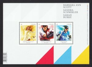 BURKE, SCHMIRLER, SCOTT = WINTER SPORT Souvenir Sheet of 3 Canada 2014 #2704 MNH