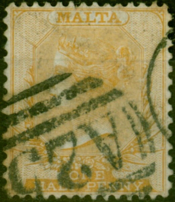 Malta 1878 1/2d Yellow-Buff SG16 Good Used 