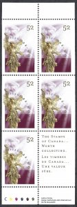 Canada #1765c 52¢ Adoring Angel (1998). Pane of 5. Perf. 13.1 x 13.1. MNH
