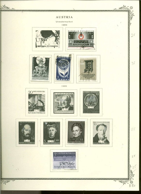 Collection, Austria Part C Scott Pages, 1964/1981, Cat $31, Mint & Used