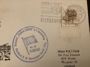 Germany 1970 Lighthouse Illustration Hansa Linien Stamp Cover  R40832