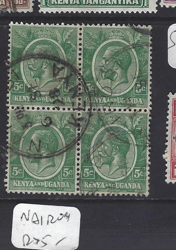 KENYA AND UGANDA  (P1710B)  KGV  5C  SG 25  BL OF 4  NAIROBI   VFU