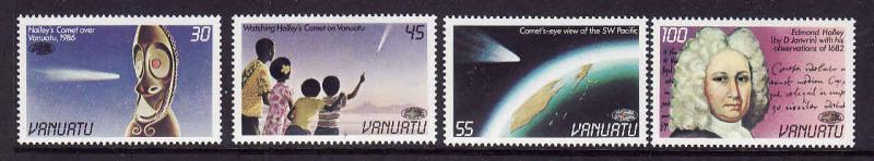 Vanuatu-Sc#422-5-unused NH set-Space-Halley's Comet -1986-