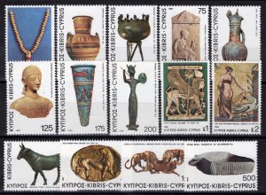 ZAYIX Cyprus 538-551 MNH Archaeological Finds Vases Statues Pottery 090222S39M