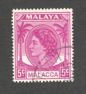 Malaya - Malacca, Scott #32  VF, Used,  5 cent rose violet, ...... 3660022