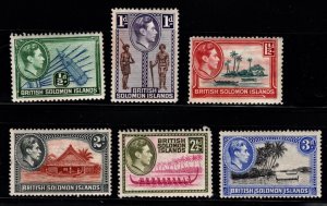 1939-51 British Solomon Islands SG60-65 King George VI Short Set of 6 Low Values