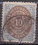 Danish West Indies 10 1876 Numeral Used