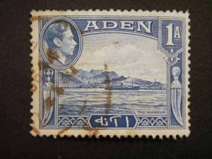 ADEN, 1937, used, 1a. blue, Harbour