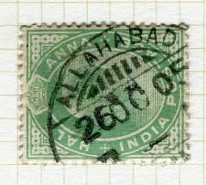 INDIA; Fine POSTMARK on early Ed VII issue used value, Allahabad