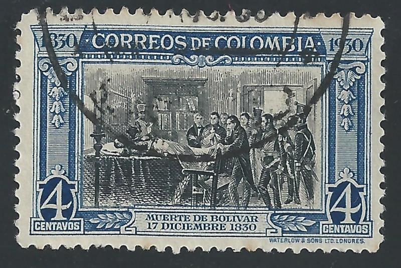 Colombia #408 4c Death of Bolivar