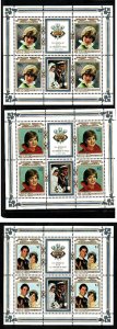 Aitutaki-Sc#262-4- id7-unusd NH sheets -21st Birthday-Princess Diana-1982-