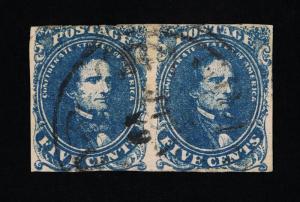 GENUINE CONFEDERATE CSA SCOTT #4 STONE-3 USED PAIR PLATED POSITION 8 & 9