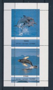 [47319] Batum Local issue  Marine life dolphins whale Miniature Sheet MNH