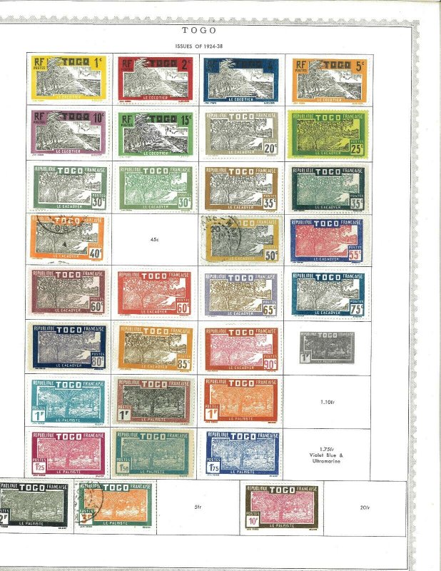 Togo 1916-1949 M &* U Hinged on Minkus Global Pages