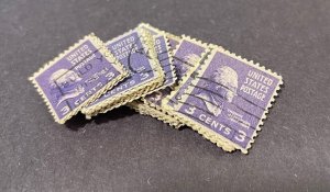 ~~Vintage Treasures ~~ Stamps For Crafting: US Jefferson 3c; 30 Pieces