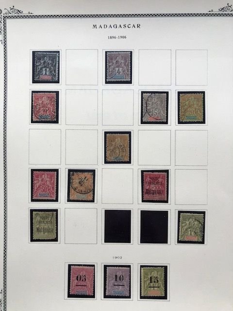 Madagascar - 21 Album Pages - Stamps in Mounts - See Scans $$$