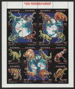 $Guinea Sc#1238 M/NH sheet/16, Dinosaurs, Cv. $25